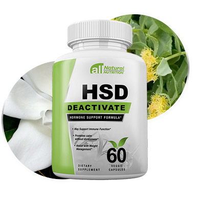 HSD Deactivate Hormone Support Formula dietary supplement bottle with 60 veggie capsules